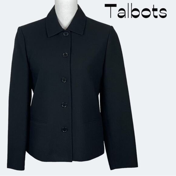 Talbots Jackets & Blazers - Talbots Black Womens Button Front Jacket